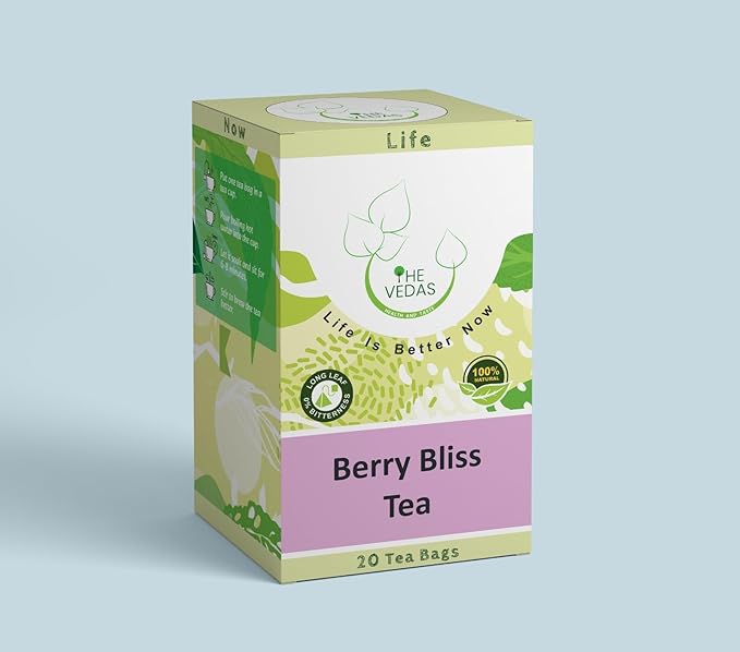 THE VEDAS Berry Bliss Tea | Herbal Tea | Biodegradable Cotton Teabags | 20 Tea Bags(Pack of 1)