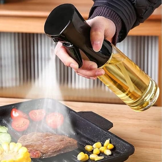 Oil Sprayer for Cooking, 220ml Glass Oil Dispenser Bottle Spray Mister