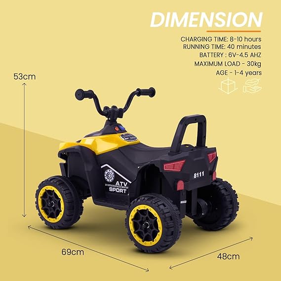 Baybee Monstro ATV Battery Operated Electric Bike for Kids 