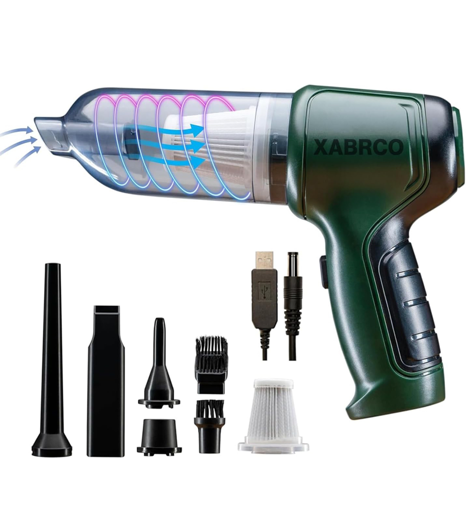 XABRCO Car Vacuum Cleaner 6 in 1 Portable Handheld Air Blower for Cleaning Dust 120W High-Power Vacuum Cleaner Home, Best Car Accessories 2025
