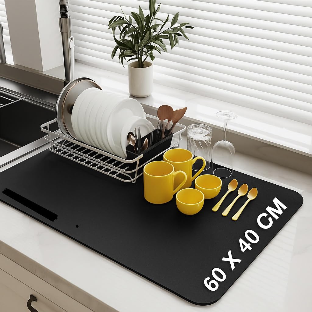 SUPERSTUD Kitchen Dry Mat for Wet Utensils | (60x40 cm) Kitchen Utensil Dish Drying