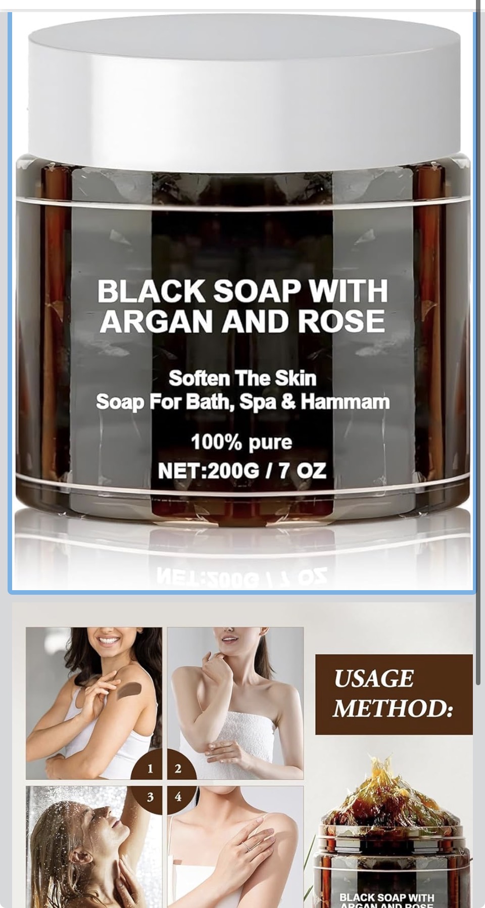 Morocco Beldi With Argan And Rose soap, Morocco Beldi, Moroccan Beldi Body Wash, Moroccan Beldi Soap Hammam, Gently Soap for Bath, Spa & Hammam, Hydration, Relax Pores, Softer (2